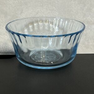 Colorex Brazil Light Blue Ramekins Clear Glass Custard Dessert Fruit Bowl Ribbed